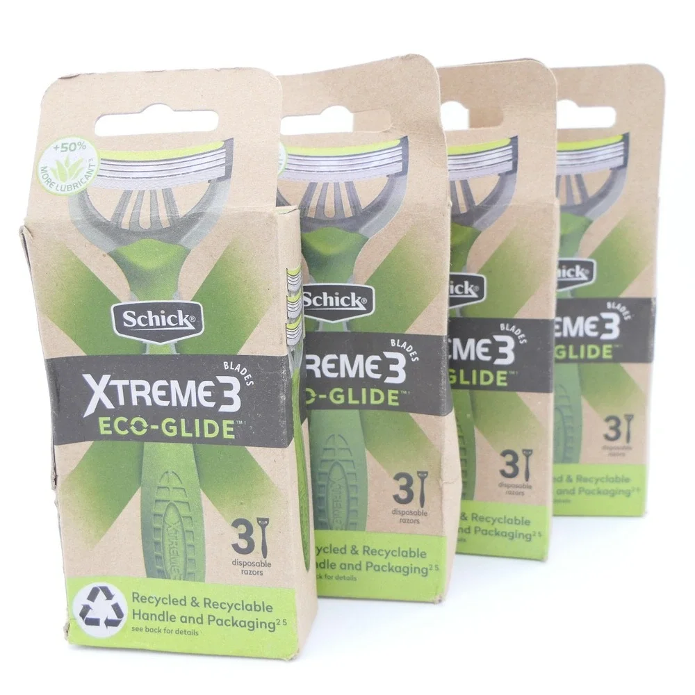 Schick Xtreme 3 Eco Glide 3 Blade Disposable Razors 3 Packs 3 Razors Each Pack